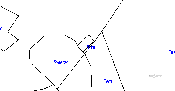 Parcela st. 976 v KÚ Hrachovec, Katastrální mapa