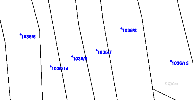 Parcela st. 1036/7 v KÚ Hrachovec, Katastrální mapa
