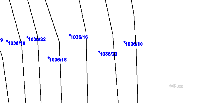 Parcela st. 1036/23 v KÚ Hrachovec, Katastrální mapa