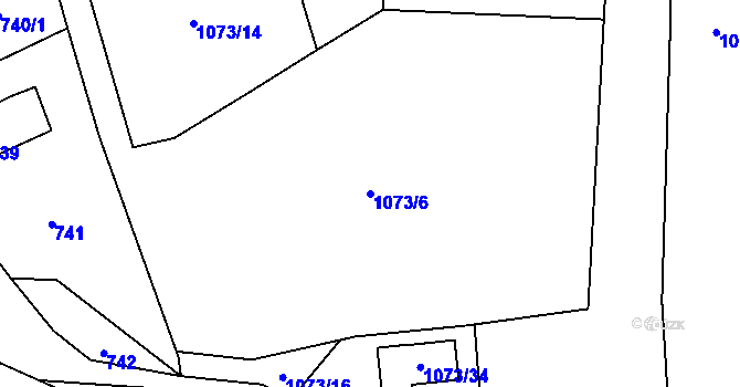 Parcela st. 1073/6 v KÚ Hrachovec, Katastrální mapa