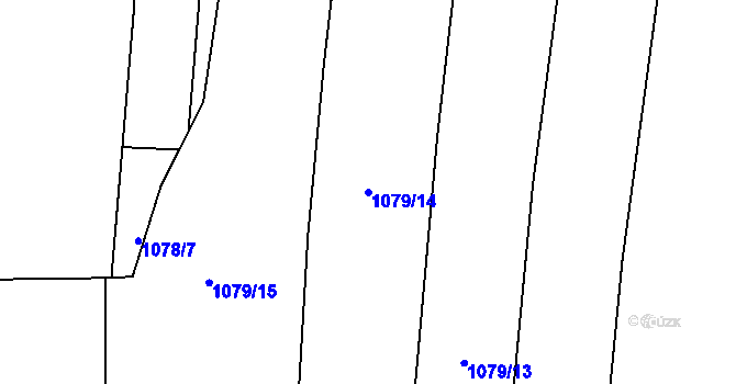 Parcela st. 1079/14 v KÚ Hrachovec, Katastrální mapa