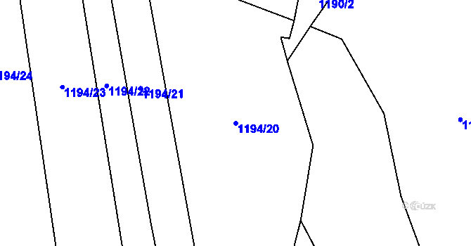 Parcela st. 1194/20 v KÚ Hrachovec, Katastrální mapa