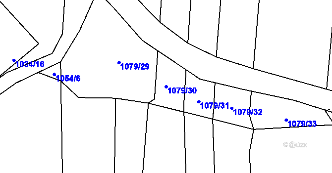 Parcela st. 1079/30 v KÚ Hrachovec, Katastrální mapa