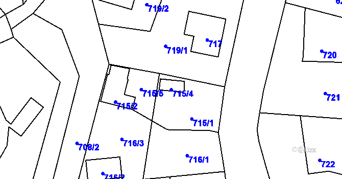 Parcela st. 715/4 v KÚ Hrachovec, Katastrální mapa