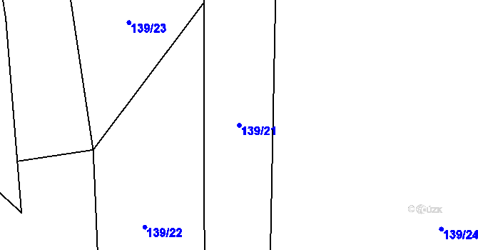 Parcela st. 139/21 v KÚ Hrachovec, Katastrální mapa