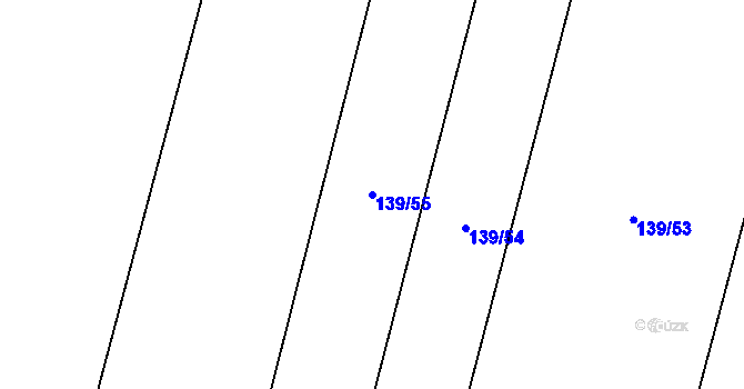 Parcela st. 139/55 v KÚ Hrachovec, Katastrální mapa