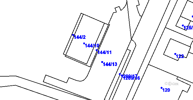 Parcela st. 144/11 v KÚ Hrachovec, Katastrální mapa