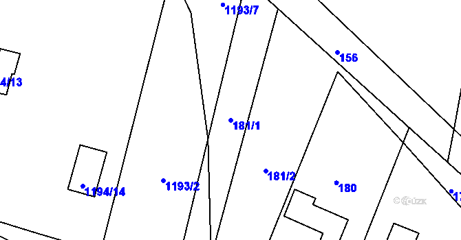 Parcela st. 181/1 v KÚ Hrachovec, Katastrální mapa