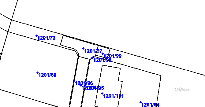 Parcela st. 1201/99 v KÚ Hrachovec, Katastrální mapa