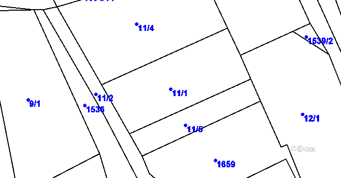 Parcela st. 11/1 v KÚ Hrachoviště u Třeboně, Katastrální mapa