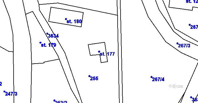 Parcela st. 177 v KÚ Hranice u Aše, Katastrální mapa
