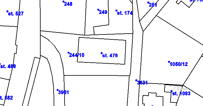 Parcela st. 479 v KÚ Hranice u Aše, Katastrální mapa