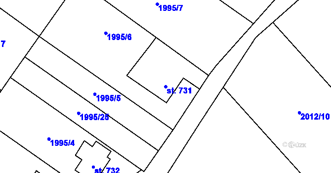 Parcela st. 731 v KÚ Hranice u Aše, Katastrální mapa