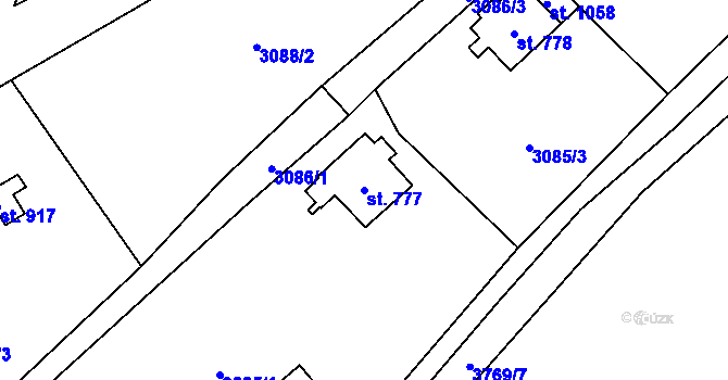 Parcela st. 777 v KÚ Hranice u Aše, Katastrální mapa