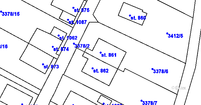 Parcela st. 861 v KÚ Hranice u Aše, Katastrální mapa