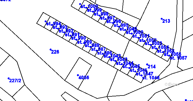 Parcela st. 986 v KÚ Hranice u Aše, Katastrální mapa