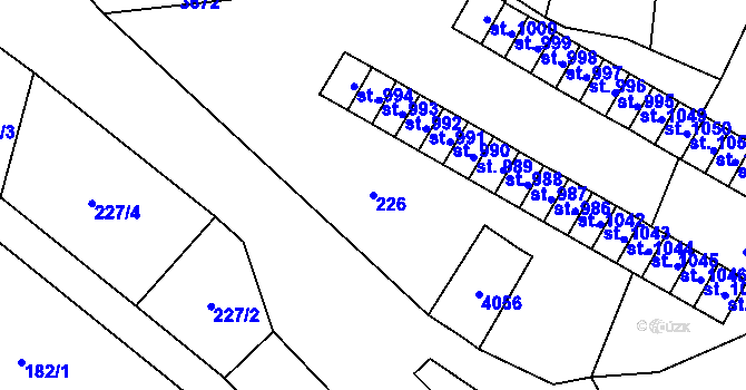Parcela st. 226 v KÚ Hranice u Aše, Katastrální mapa