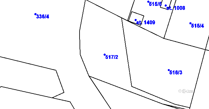 Parcela st. 517/2 v KÚ Hranice u Aše, Katastrální mapa