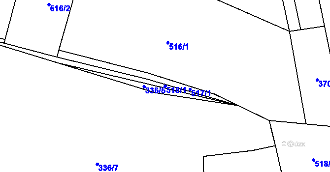 Parcela st. 518/1 v KÚ Hranice u Aše, Katastrální mapa