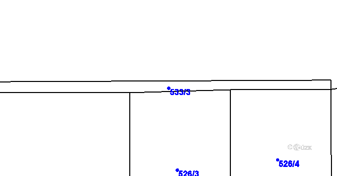 Parcela st. 533/3 v KÚ Hranice u Aše, Katastrální mapa