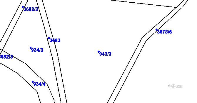 Parcela st. 943/3 v KÚ Hranice u Aše, Katastrální mapa