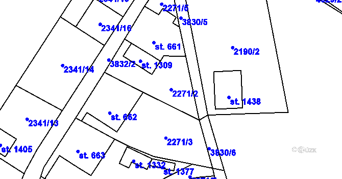 Parcela st. 2271/2 v KÚ Hranice u Aše, Katastrální mapa