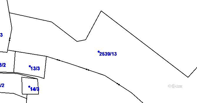 Parcela st. 2539/13 v KÚ Hranice u Aše, Katastrální mapa