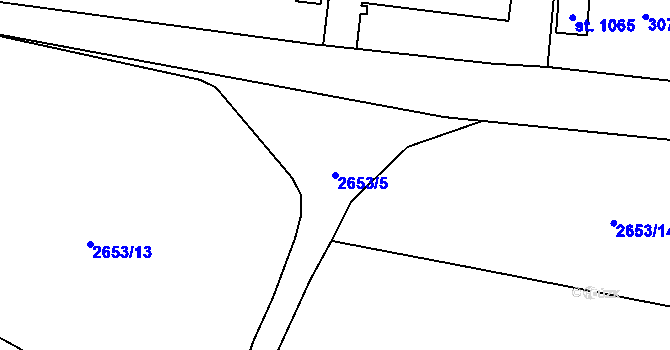 Parcela st. 2653/5 v KÚ Hranice u Aše, Katastrální mapa