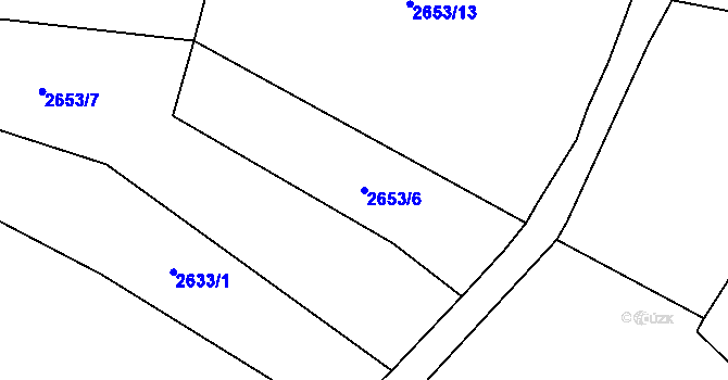 Parcela st. 2653/6 v KÚ Hranice u Aše, Katastrální mapa