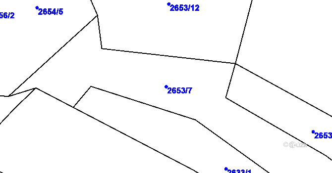 Parcela st. 2653/7 v KÚ Hranice u Aše, Katastrální mapa