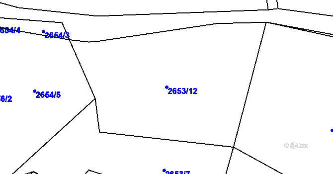 Parcela st. 2653/12 v KÚ Hranice u Aše, Katastrální mapa