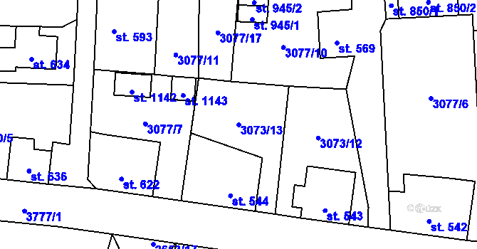 Parcela st. 3073/13 v KÚ Hranice u Aše, Katastrální mapa