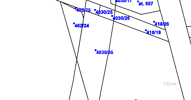 Parcela st. 4030/35 v KÚ Hranice u Aše, Katastrální mapa