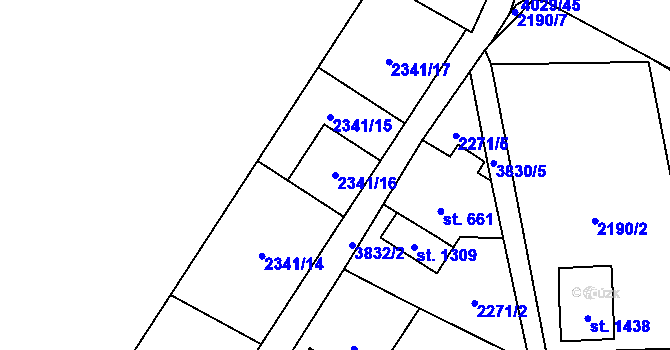 Parcela st. 2341/16 v KÚ Hranice u Aše, Katastrální mapa