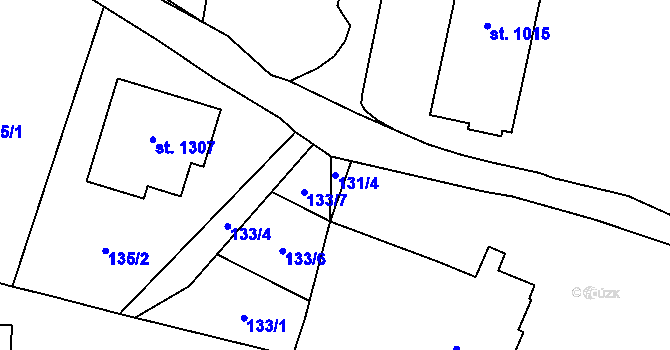 Parcela st. 131/4 v KÚ Hranice u Aše, Katastrální mapa