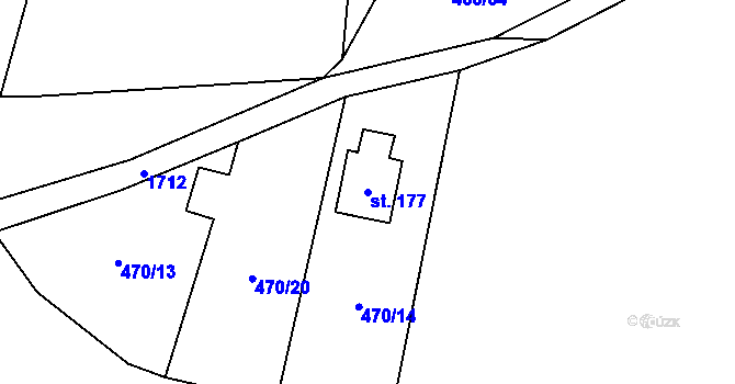 Parcela st. 177 v KÚ Trojmezí, Katastrální mapa