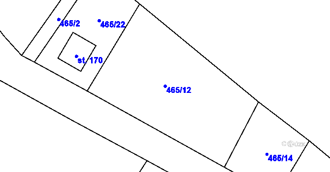 Parcela st. 465/12 v KÚ Trojmezí, Katastrální mapa