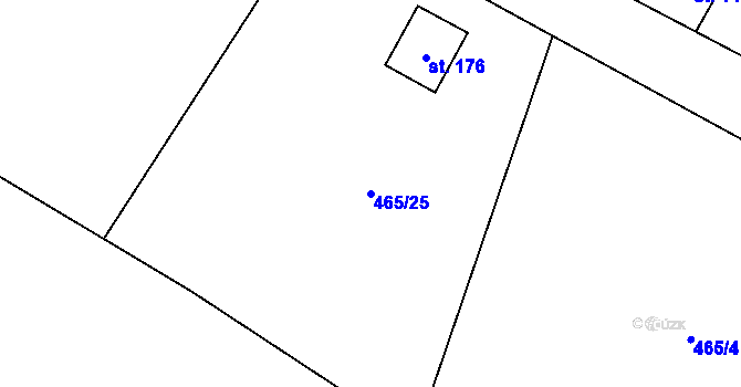 Parcela st. 465/25 v KÚ Trojmezí, Katastrální mapa