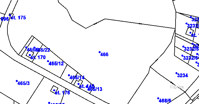 Parcela st. 466 v KÚ Trojmezí, Katastrální mapa