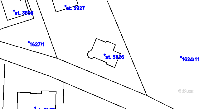 Parcela st. 5926 v KÚ Hranice, Katastrální mapa