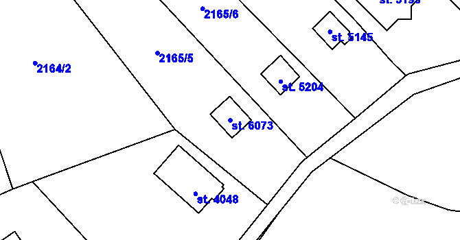 Parcela st. 6073 v KÚ Hranice, Katastrální mapa