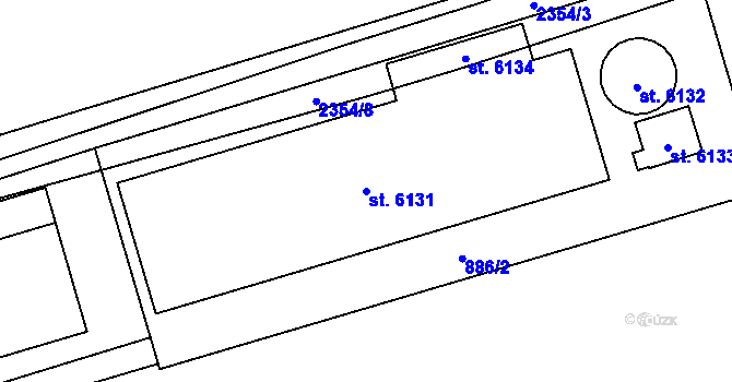Parcela st. 6131 v KÚ Hranice, Katastrální mapa