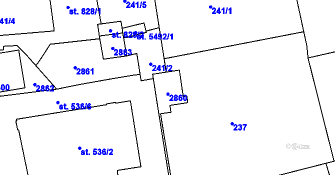 Parcela st. 536/4 v KÚ Hranice, Katastrální mapa
