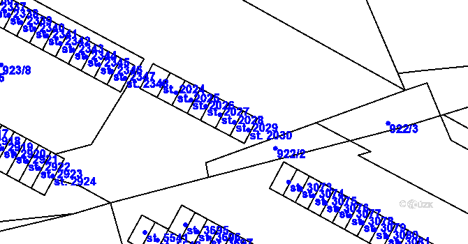 Parcela st. 2029 v KÚ Hranice, Katastrální mapa