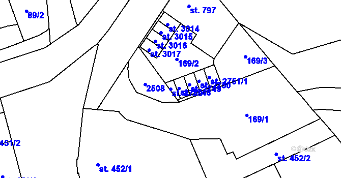 Parcela st. 2759 v KÚ Hranice, Katastrální mapa