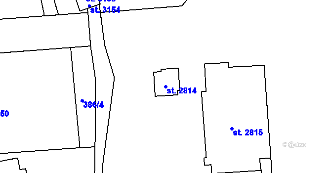 Parcela st. 2814 v KÚ Hranice, Katastrální mapa