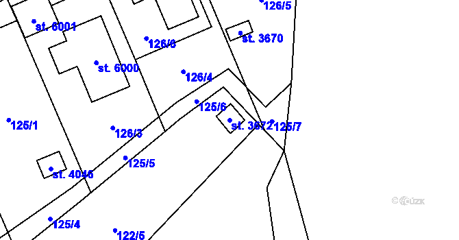 Parcela st. 3672 v KÚ Hranice, Katastrální mapa