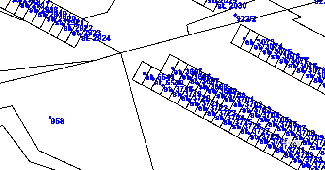 Parcela st. 3718 v KÚ Hranice, Katastrální mapa