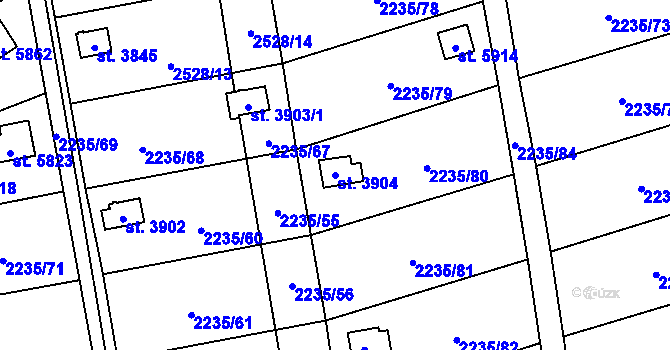 Parcela st. 3904 v KÚ Hranice, Katastrální mapa