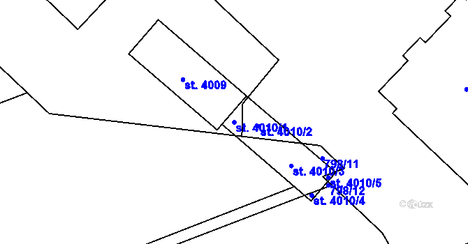 Parcela st. 4010/1 v KÚ Hranice, Katastrální mapa